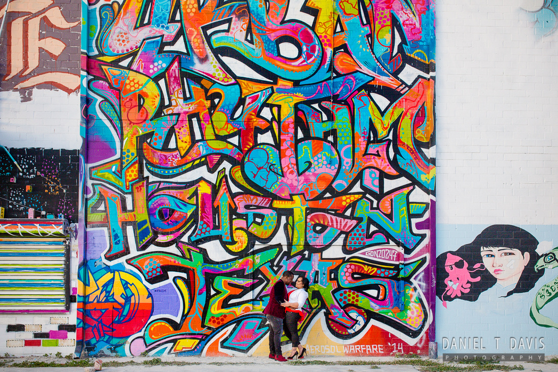 houston graffiti wall engagement photos