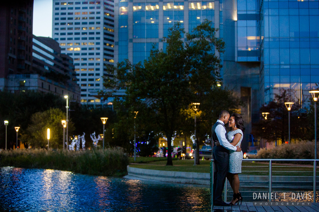 discovery green downtown houston engagement photos