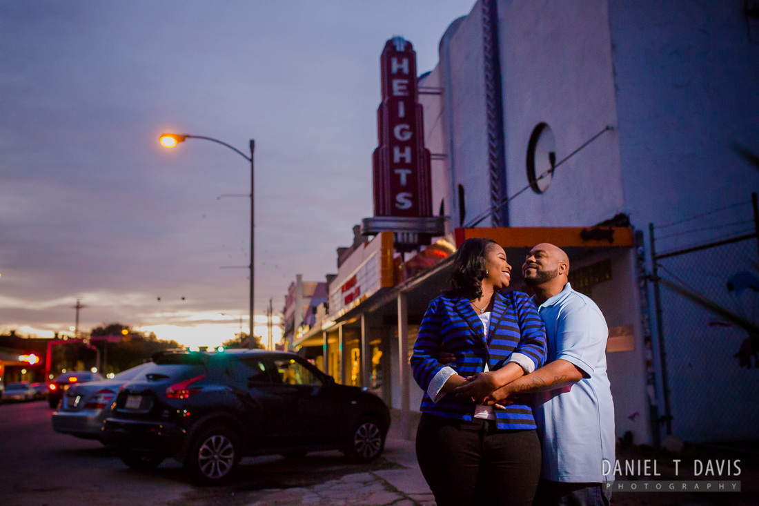 19th Street Houston Heights Engagement Photos