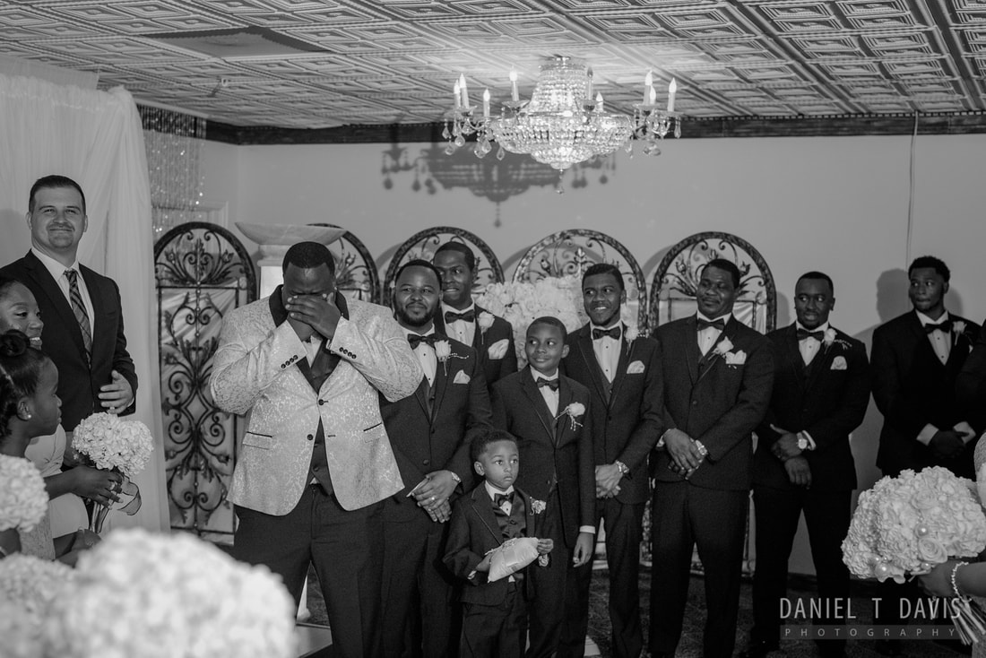 African American Man Crying at Wedding