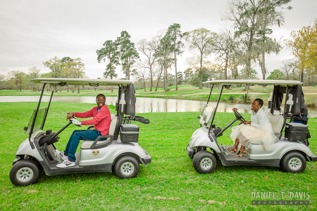 Golf Theme Engagement Photos in Houston